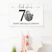 Mannelijke look Wie is 70 Foto 80ste verjaardag Spandoek (Insitu)