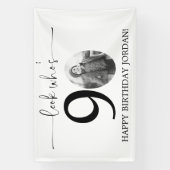 Mannelijke look Wie is 90 Foto 80ste verjaardag Spandoek (Verticaal)