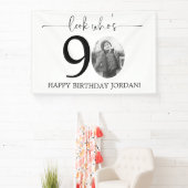 Mannelijke look Wie is 90 Foto 80ste verjaardag Spandoek (Insitu)