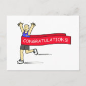 Mannelijke loper met felicitaties Banner. Briefkaart (Voorkant)