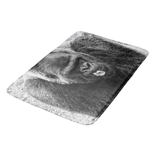 Mannelijke Lowland Silverback Gorilla, zwart en wi Badmat (Gekanteld)