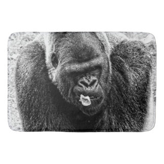 Mannelijke Lowland Silverback Gorilla, zwart en wi Badmat