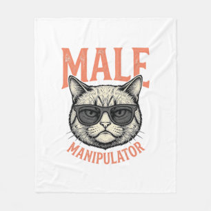 Mannelijke Manipulator Grappige Kat Zonnebril Vint Fleece Deken