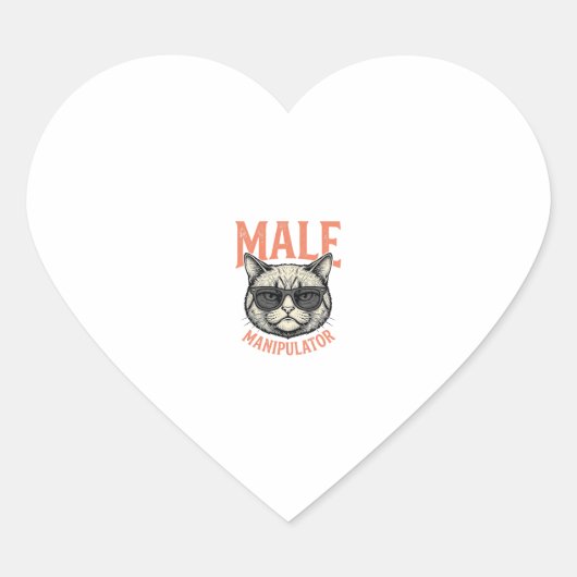 Mannelijke Manipulator Grappige Kat Zonnebril Vint Hart Sticker (Voorkant)