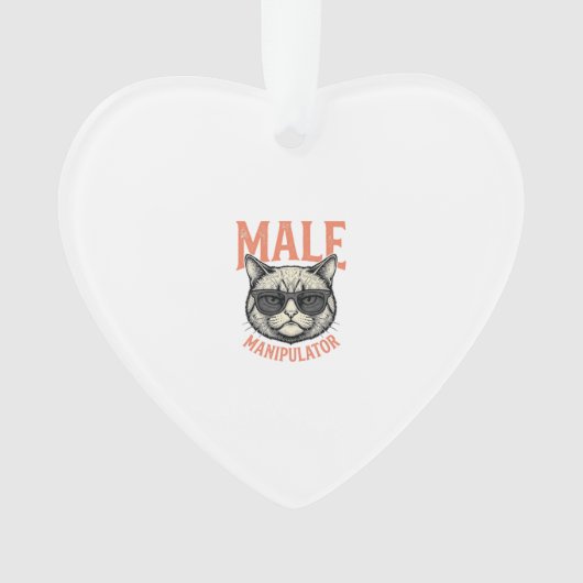 Mannelijke Manipulator Grappige Kat Zonnebril Vint Ornament (voorkant)