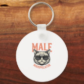 Mannelijke Manipulator Grappige Kat Zonnebril Vint Sleutelhanger (Voorkant)