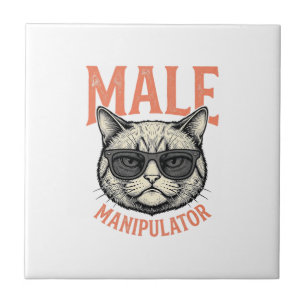 Mannelijke Manipulator Grappige Kat Zonnebril Vint Tegeltje