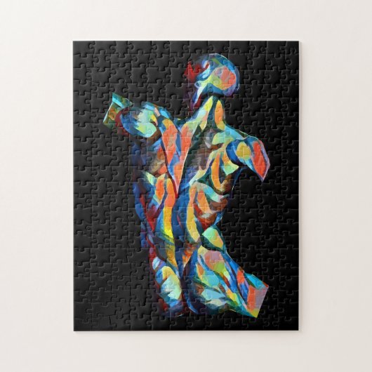 mannelijke menselijke anatomie abstracte kunst legpuzzel (Verticaal)