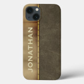 Mannelijke metalen lederen monogram hoes-Case-Mate Case-Mate iPhone Case (Achterkant)