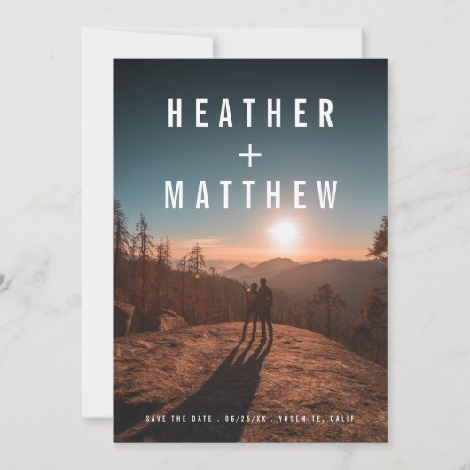 Mannelijke Minimaal Foto Save The Date (Voorkant)