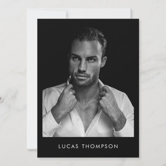 Mannelijke modelleraar Comp Kaart 5 Foto QR-code (Voorkant)