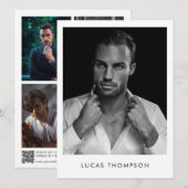 Mannelijke modelleraar Comp Kaart 5 Foto QR-code (Voorkant / Achterkant)