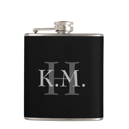 Mannelijke monogram kolf heupfles (Voorkant)