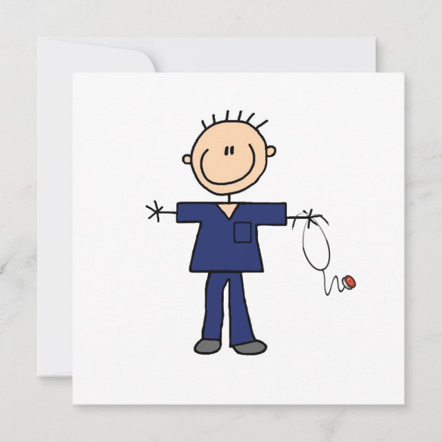 Mannelijke muis Afbeelding Verpleegster - Blauw (Voorkant)