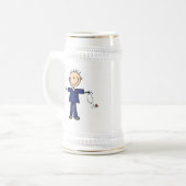 Mannelijke muis Afbeelding Verpleegster - Blauw Bierpul (Voorkant links)