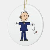 Mannelijke muis Afbeelding Verpleegster - Blauw Keramisch Ornament (Links)