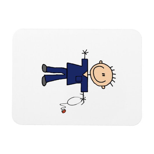 Mannelijke muis Afbeelding Verpleegster - Blauw Magneet (Horizontaal)