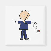 Mannelijke muis Afbeelding Verpleegster - Blauw Magneet (Voorkant)