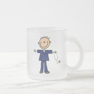 Mannelijke muis Afbeelding Verpleegster - Blauw Matglas Koffiemok