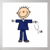 Mannelijke muis Afbeelding Verpleegster - Blauw Poster (Voorkant)