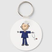 Mannelijke muis Afbeelding Verpleegster - Blauw Sleutelhanger (Voorkant)