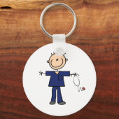 Mannelijke muis Afbeelding Verpleegster - Blauw Sleutelhanger (Voorkant)