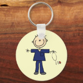 Mannelijke muis Afbeelding Verpleegster - Blauw Sleutelhanger (Voorkant)