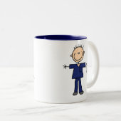 Mannelijke muis Afbeelding Verpleegster - Blauw Tweekleurige Koffiemok (Voorkant rechts)
