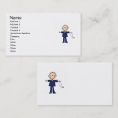 Mannelijke muis Afbeelding Verpleegster - Blauw Visitekaartje (Voorkant / Achterkant)