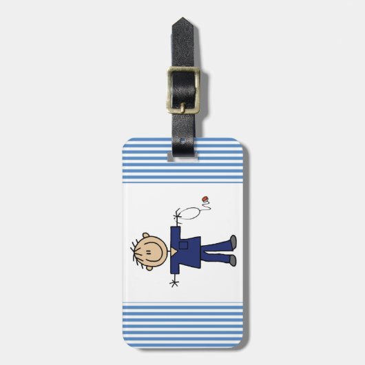 Mannelijke muis Afbeelding Verpleegster Middelgrot Bagagelabel (Voorkant verticaal)