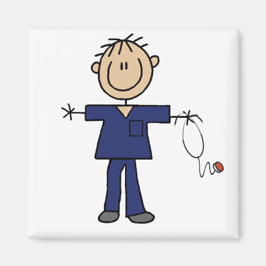 Mannelijke muis Afbeelding Verpleegster Middelgrot Magneet (Voorkant)