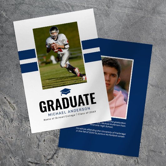 Mannelijke Navy 2026 Afstuderen Foto Aankondiging