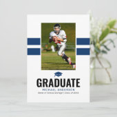 Mannelijke Navy 2026 Afstuderen Foto Aankondiging (Staand voorkant)