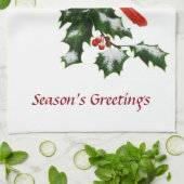 Mannelijke Noordelijke Kardinaal en Holly Theedoek (Gevouwen)