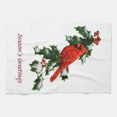 Mannelijke Noordelijke Kardinaal en Holly Theedoek (Horizontaal)