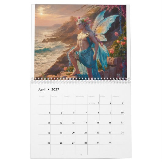 Mannelijke oceaan feeën kalender (Apr 2027)