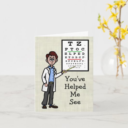 Mannelijke Optometrist Hartelijk dank Kaart (Gele Bloem)