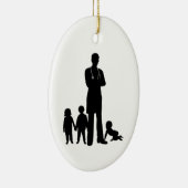 Mannelijke pediatricus Silhouette met Kinder Ornam Keramisch Ornament (Rechts)