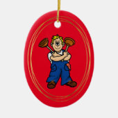 Mannelijke Plumber Persoonlijke kerstversiering Keramisch Ornament (Voorkant)