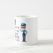 MANNELIJKE POLITIEAGENT CARTOON CARICATUUR Maatwer Koffiemok (Center)