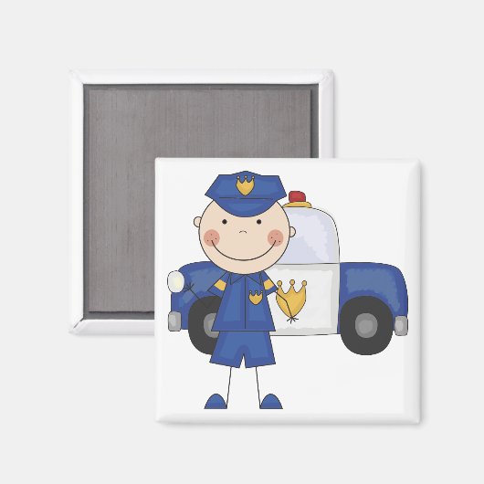 Mannelijke politiefunctionaris Tshirts en cadeaus Magneet (Voorkant / Achterkant)