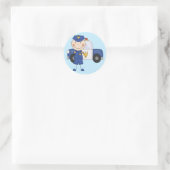 Mannelijke politiefunctionaris Tshirts en cadeaus Ronde Sticker (Tas)