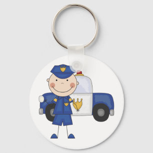 Mannelijke politiefunctionaris Tshirts en cadeaus Sleutelhanger