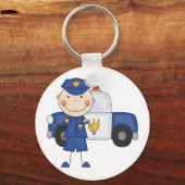 Mannelijke politiefunctionaris Tshirts en cadeaus Sleutelhanger (Voorkant)