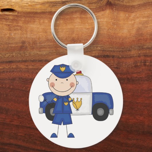 Mannelijke politiefunctionaris Tshirts en cadeaus Sleutelhanger (Voorkant)