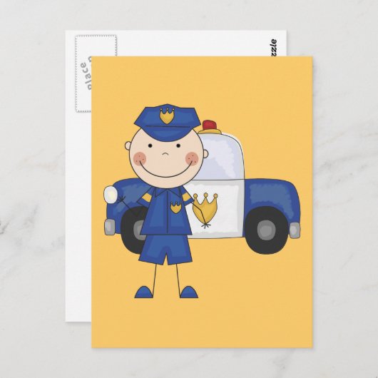 Mannelijke politiefunctionaris Tshirts en Gifts Briefkaart (Voorkant / Achterkant)