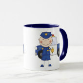 Mannelijke politiefunctionaris Tshirts en Gifts Mok (Voorkant rechts)