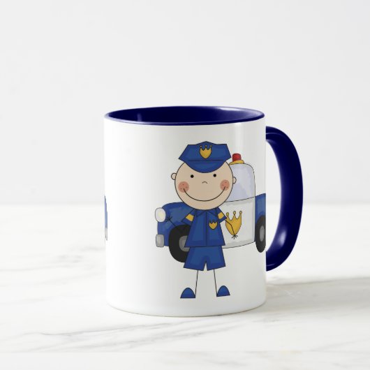 Mannelijke politiefunctionaris Tshirts en Gifts Mok (Voorkant rechts)