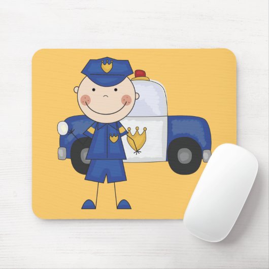 Mannelijke politiefunctionaris Tshirts en Gifts Muismat (Met muis)