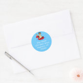 Mannelijke Pool Party adreslabel (rood) Ronde Sticker (Envelop)